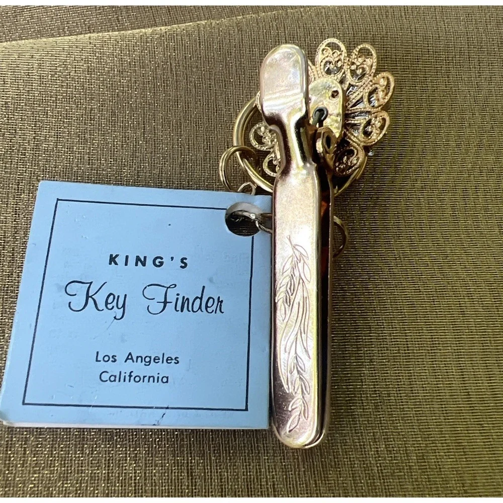 Vintage King's Keyfinder Clip Keychain Embellished Metal Purse Pocket Clasp
